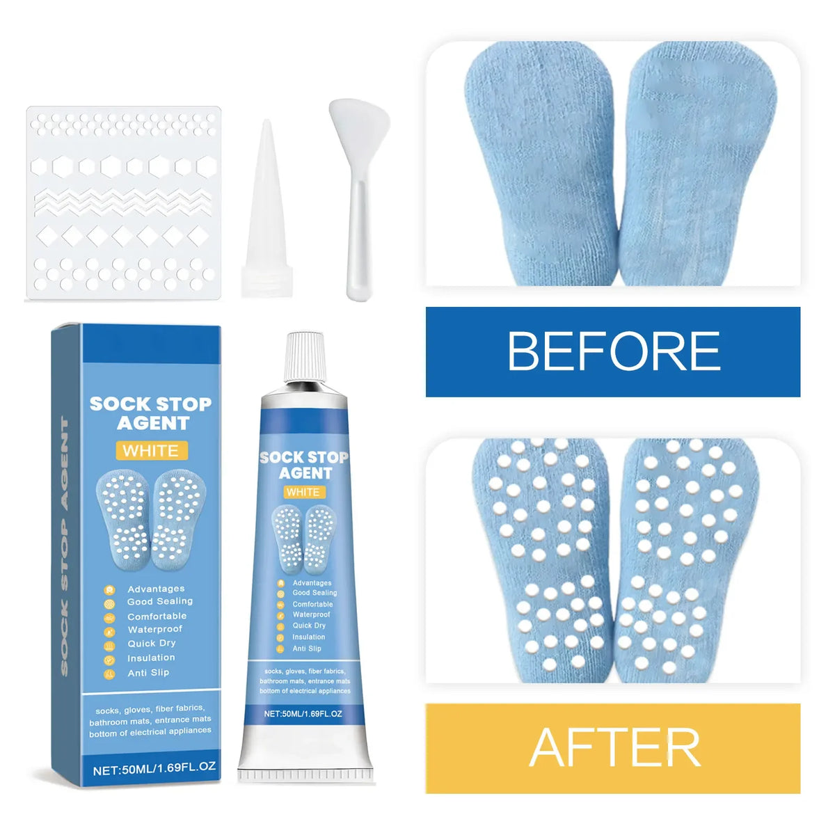 Sock Stop Glue Carpet Non-Slip Adhesive Floor Mats Anti Slip Silicone Heel Protector Outsole Foot Pads Waterproof Sock Stopper Quake