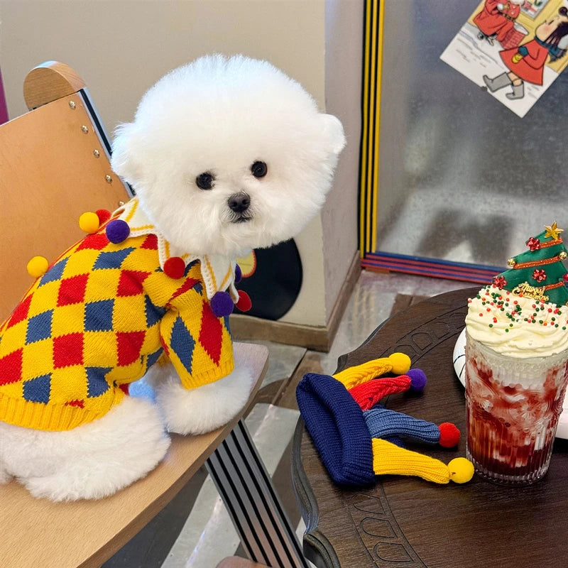 Cute Pet Dog Sweater Winter Dog Warm Clothes Puppy Coat Chihuahua Bichon Yorkie Clothing Sweaters and Hat Set Dog Costume Quake