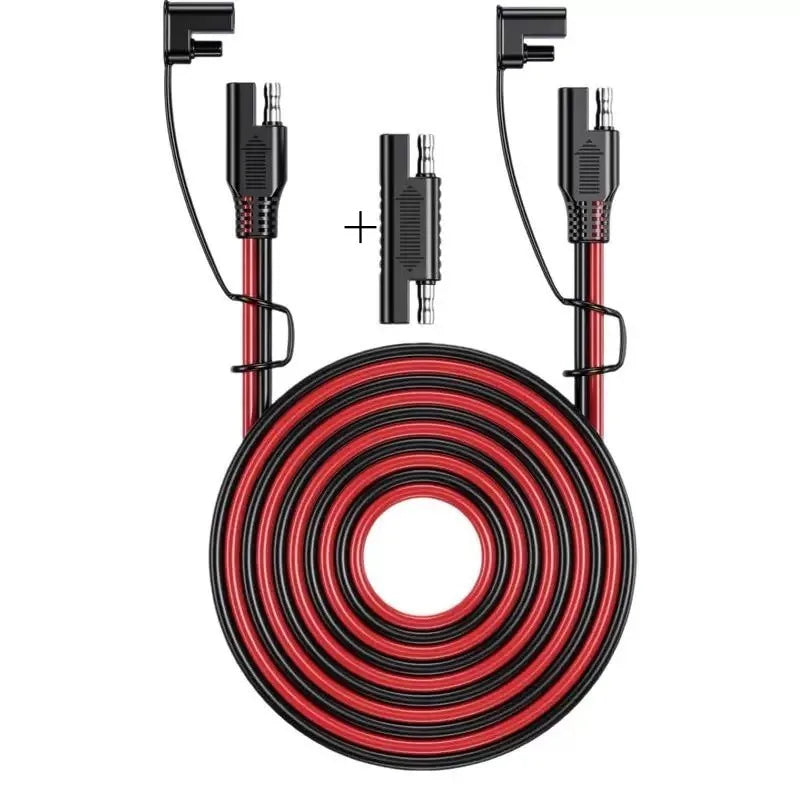 SAE to Cigarette Lighter Quick Connect Cable 12AWG Heavy Duty Battery Power Extension Cord for Automotive RV Motorcycle Quake Type1 SAE to SAE 5M