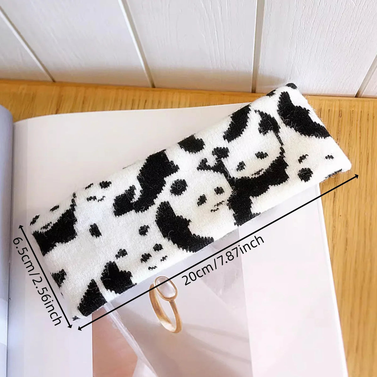 Street Style Personalized Star and Moon Headband Knitted Breathable Butterfly Embroidery Head Scarf for Running Yoga and Sports Quake panda