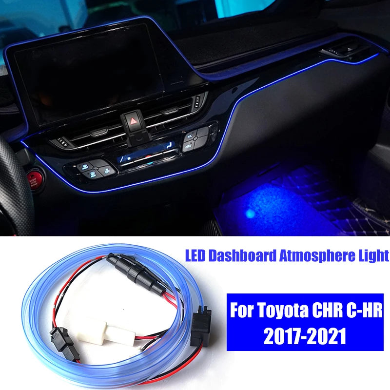 Car Interior LED Dashboard Central Frame Trim Atmosphere Light EL Wiring Neon Strip Ambient Lamp for Toyota CHR C-HR 2017-2021 Quake Default Title