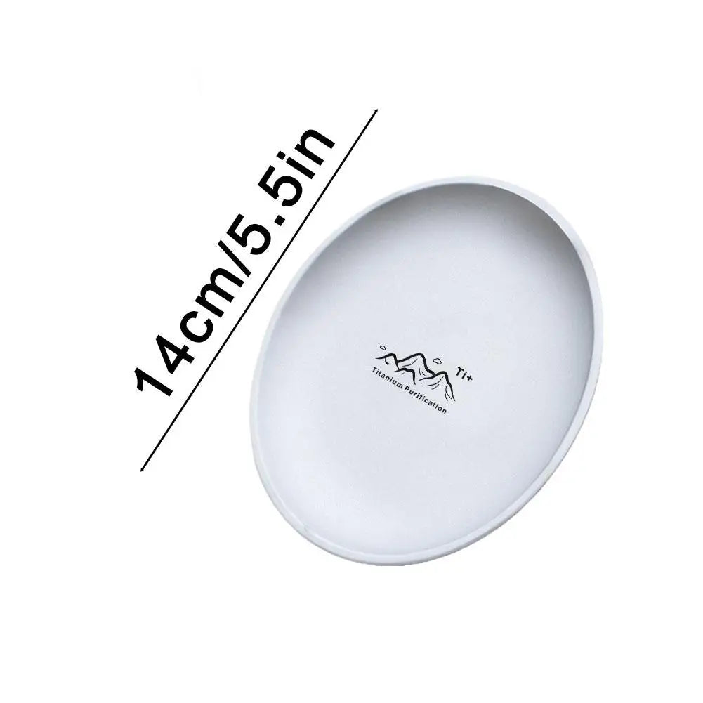 Titanium Camping Plate Multi-Purpose Creative Camping Plate For Barbecue Home Titanium Dinnerware Round Frosted Picnic Gear Quake 001
