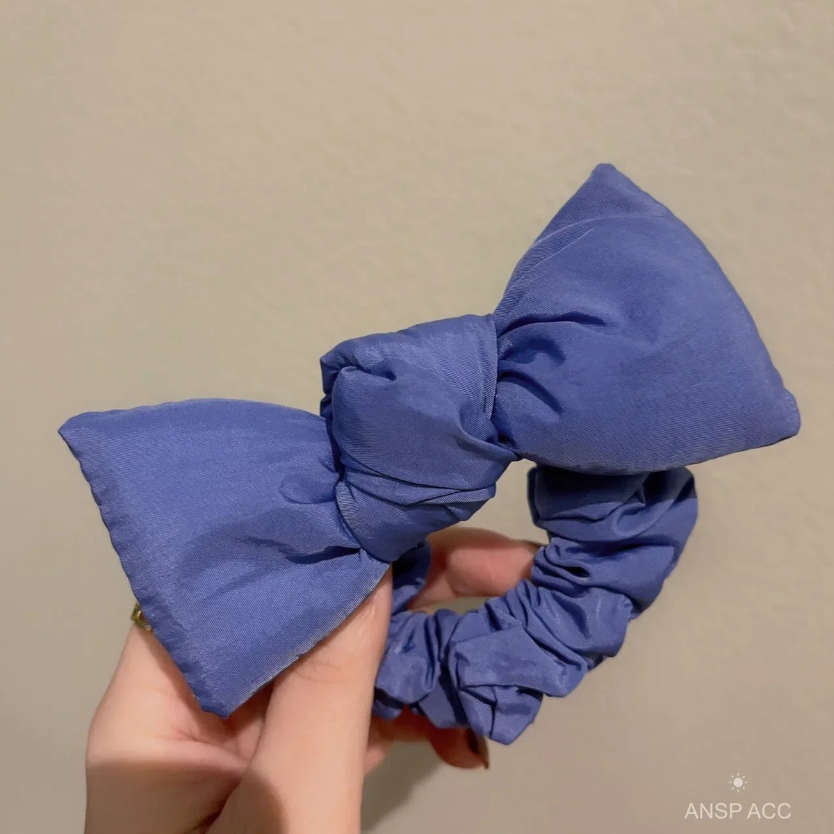 New Sponge Bow High Elastic Hair Bands for Women Girls Sweet Cute Ponytails Scrunchie Lady Head Rope Korean Fashion Head Accesso Quake Blue