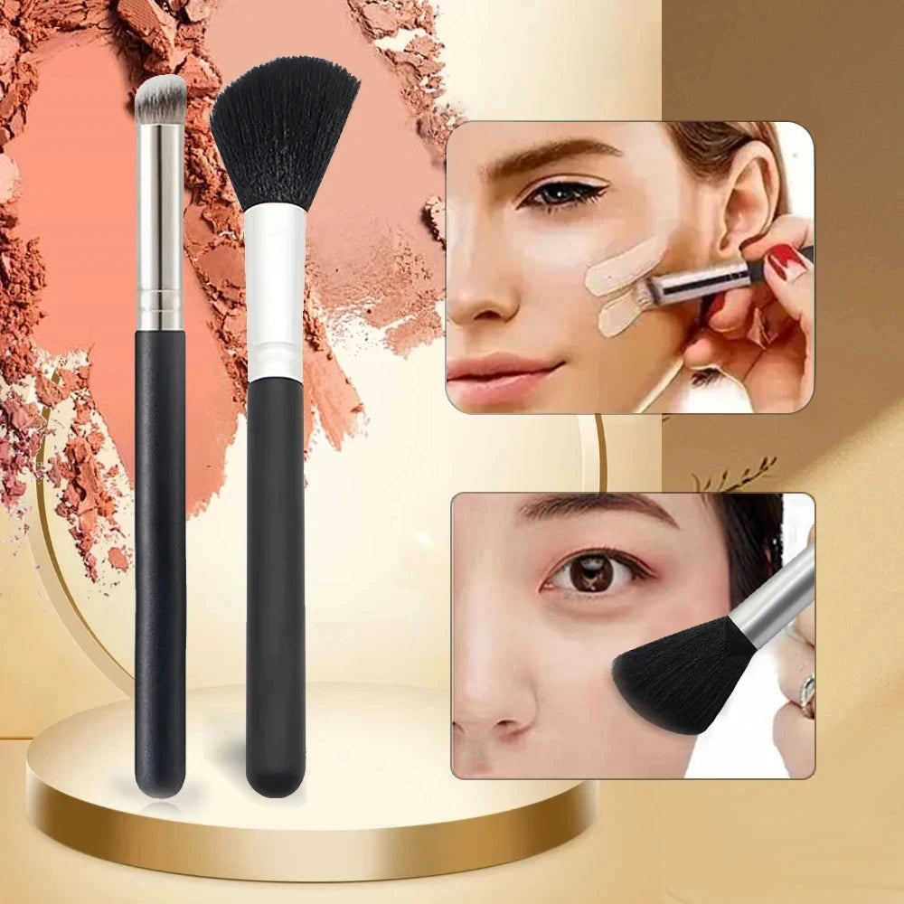 Makeup Brushes Foundation Loose Powder Concealer Blending Blush Brush Professional Cosmetic Beauty Makeup Tool Quake 2pcs 2