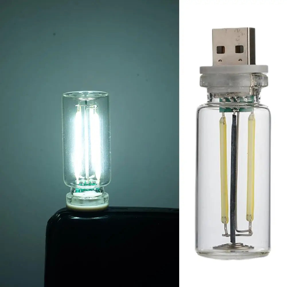 Car USB Night Light Touch control Dimmable LED Filament Lamp USB Plug and Play Decorative Atmosphere Light for Car Bedroom Quake