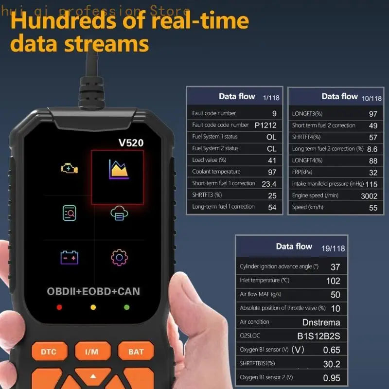 Automotive Fault Reader with On-Device Screen and Menu Controls for Preliminary H8WE Quake