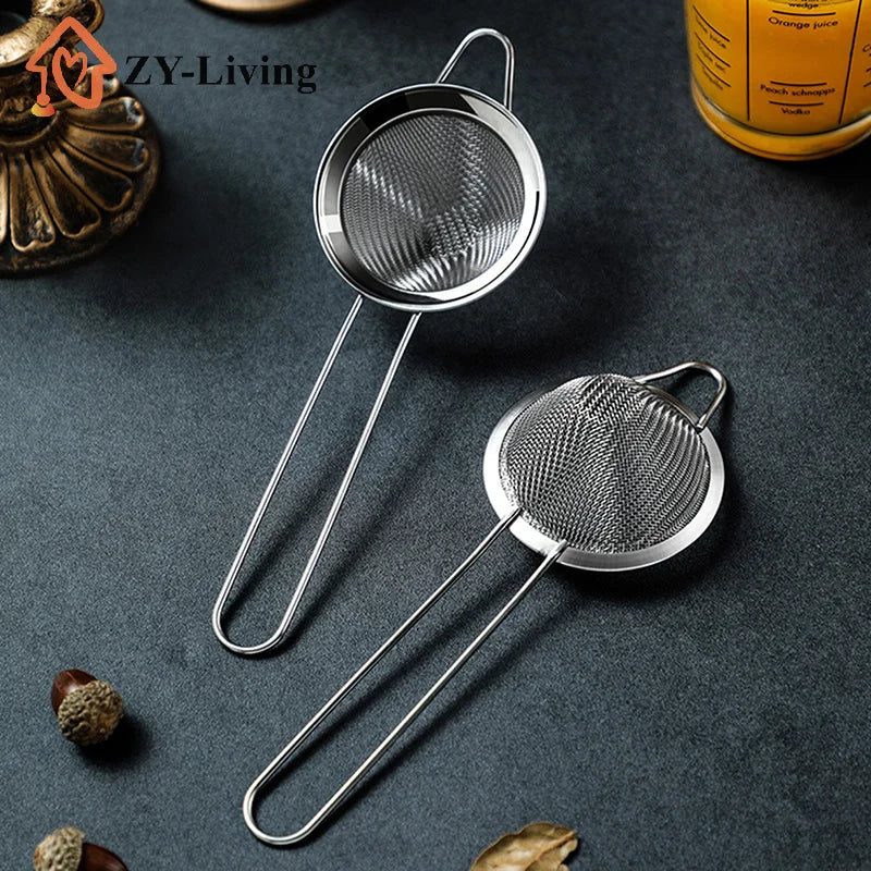 1PCS Cocktail Strainer Stainless Steel Tea Strainers Conical Food Strainers Fine Mesh Strainer Practical Bar Strainer Tool Quake