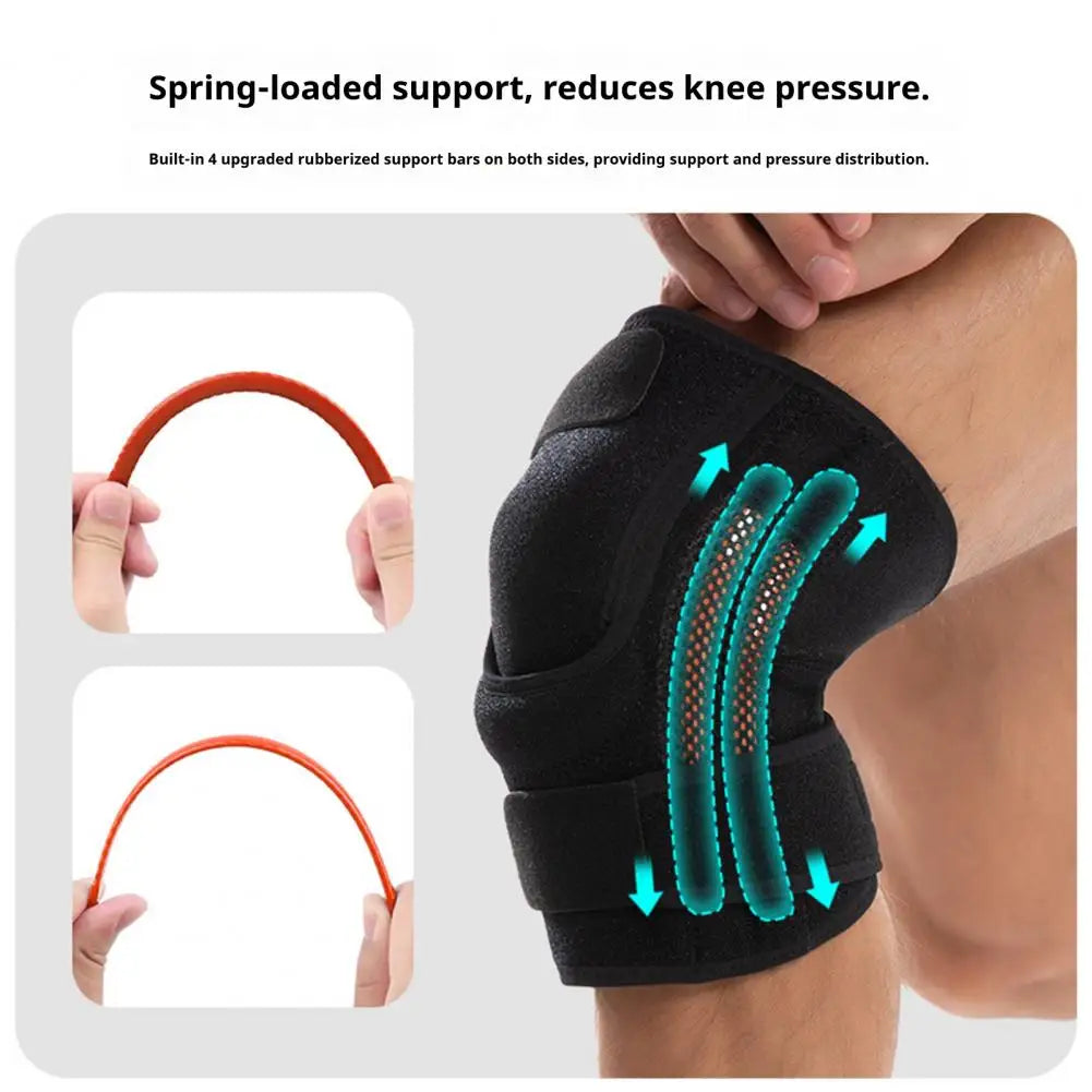 Motorcycle Protective kneepad Sports Knee Brace with Side Stabilizer Patella Gel Pads Compression Knee Sleeve Quake