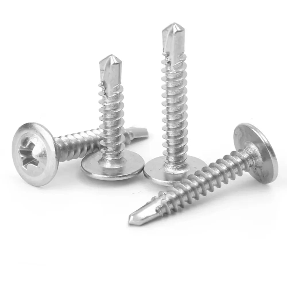 100/20PC Flat Head Self-tapping Drilling Screw 13/19/25mm Stainless Steel Rust-proof Screw for Metal Wood High-Strength Fastener Quake