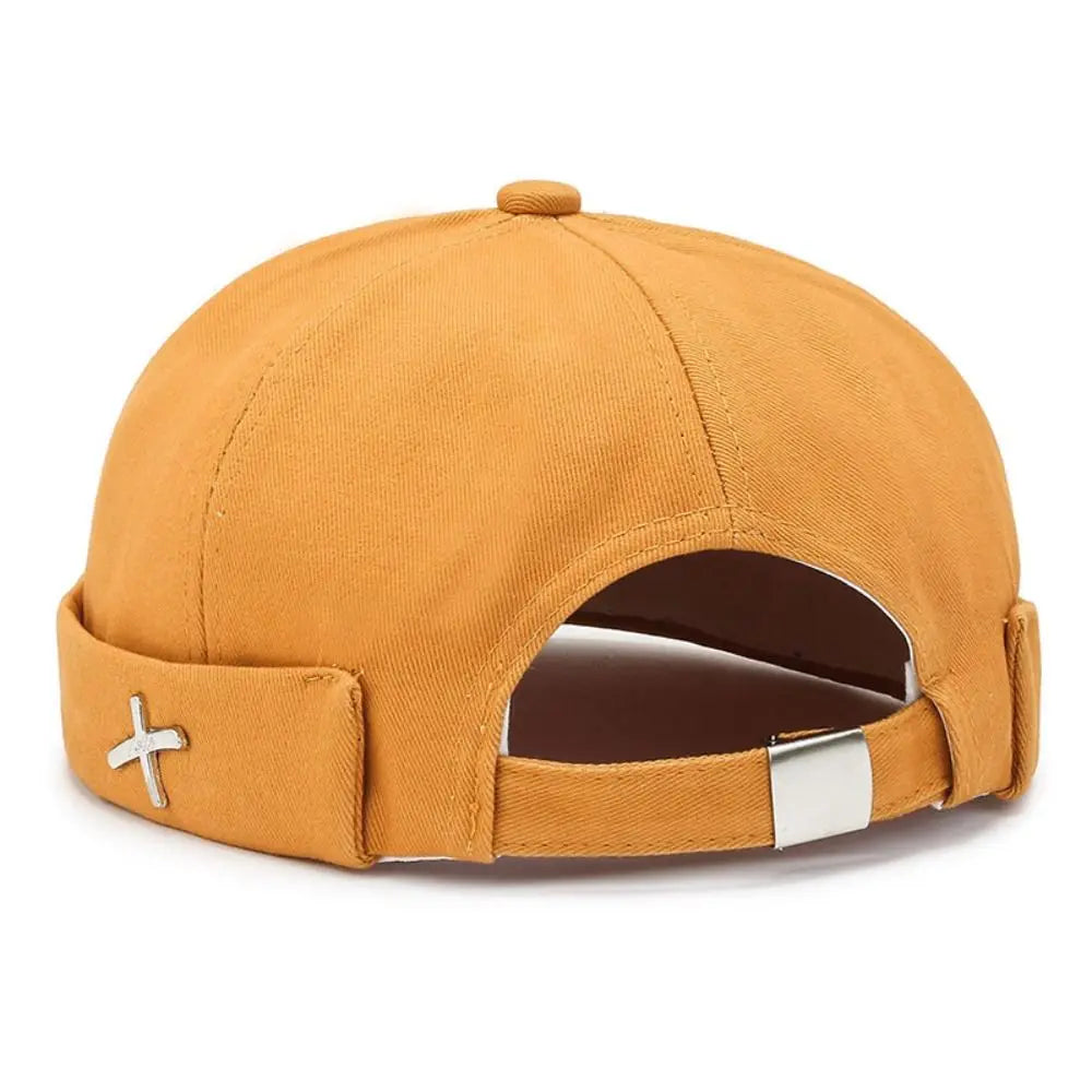 Vintage Washed Style Brimless Docker Cap Solid Color Cotton Vintage Dome Hat Adjustable Brimless Hat Boy Girls Quake