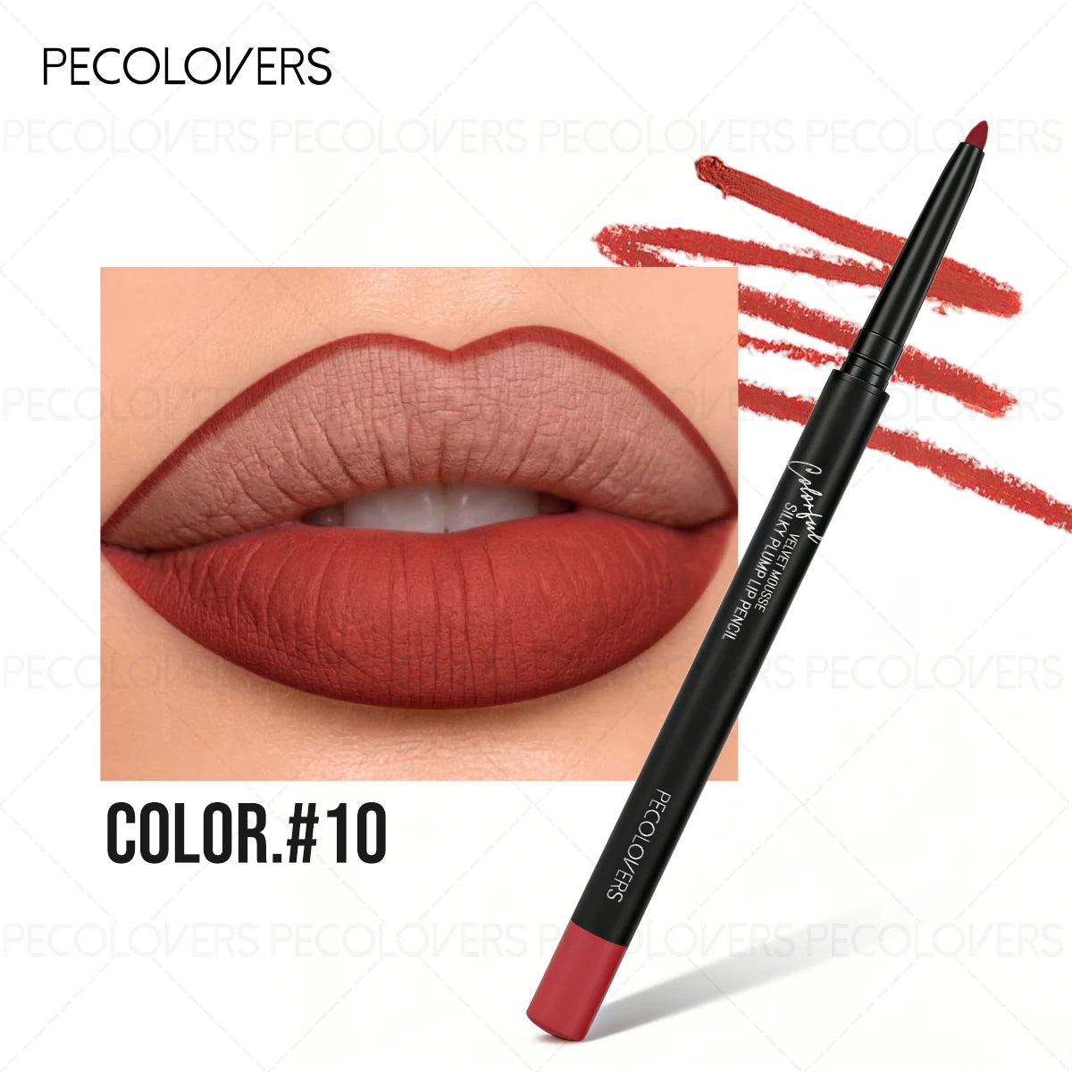 Matte Lip Liner, Natural Lipstick Pen for All Light Types, Accurate Defind Lip Lines, Nude Pink Beige Red Tones, Daily Makeup Quake 10