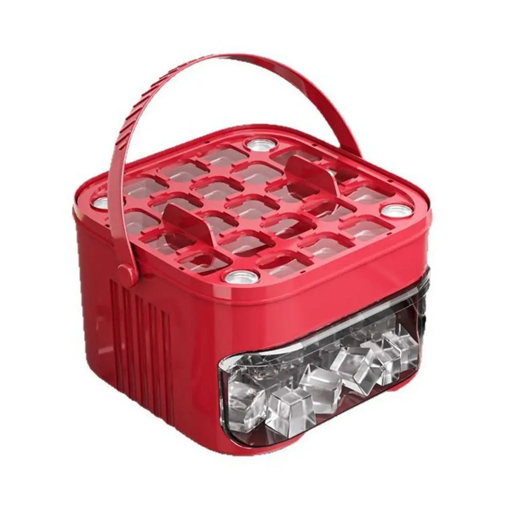 50-Cube Ice Maker with Easy Press Cap Large Capacity with Easy-press Lid Household Ice Storage Ice Box Food-grade Reusable Quake