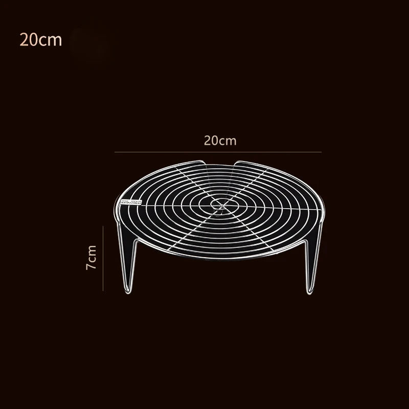 1pcs Stainless Steel Steamer Rack Multifunction Pot Steaming Tray Dumplings Eggs Grill Stand 16cm 18cm 20cm 22cm Quake H7-20cm