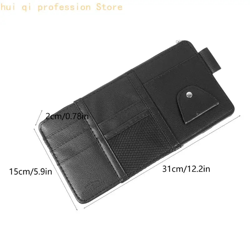 Automotive Interior Organizers Sun Visors Storage Bag Tear Proof PU Leather H8WE Quake