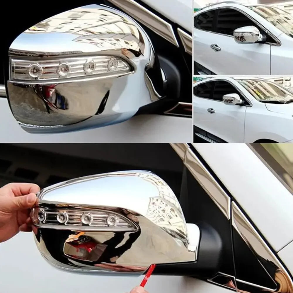 For Hyundai Tucson IX35 2010-2015 Car Rearview Side Mirror Cover Wing Cap Sticker Exterior Door Rear View Case Trim Chrome Auto Quake