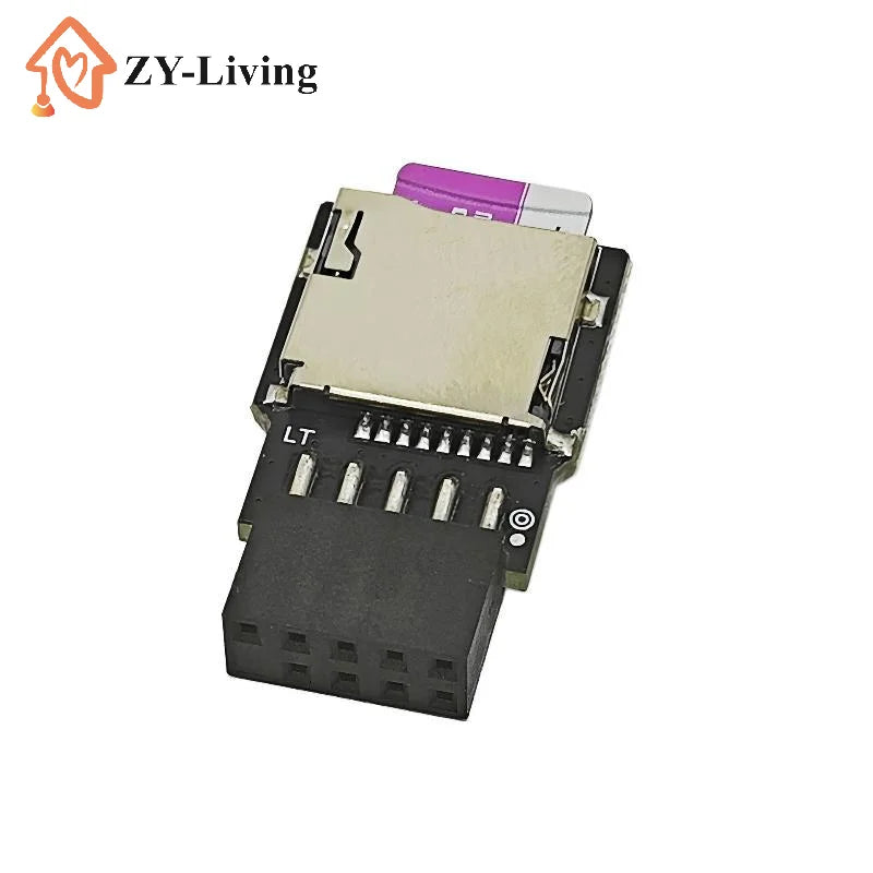 USB2.0 9Pin Header to TF Card Reader Adapter Riser Board for Desktop PC Motherboard Internal Mini Card Reader Converter Quake