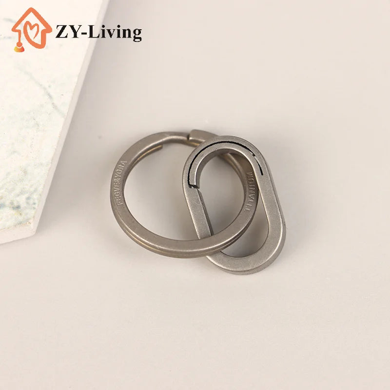 1PCS Titanium Alloy Mini Key Ring Connection Buckle Universal Joint Auxiliary Ring Connection Bayonet Ring Quake