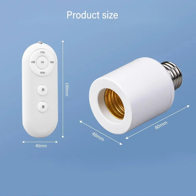 E27 60W Wireless Remote Control Smart Timer Switch Lamp Holder 110V 220V House Multi Light Switch Baby Room Bedroom Timer Switch Quake