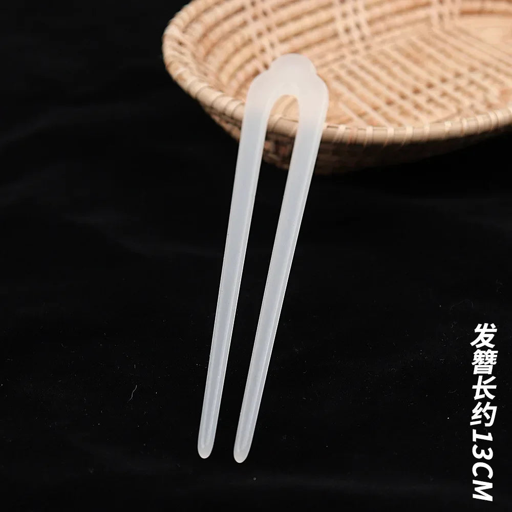 Simple Transparent Hairpin Chopstick Vintage Elegant Hair Stick Ancient Style Ornament Pan Hair Headdress Hair Style Accessories Quake 5