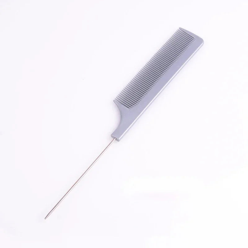 Professional Hair Tail Comb Professional Salon Hair Cut Comb Hair Styling Stainless Steel Spiked Salon Hair Care Styling Combs Quake gray
