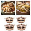Copper Soup Pot Hot Pot Pan Saucepan Quick Heating Double Handle with Lid Copper Quake 22cm