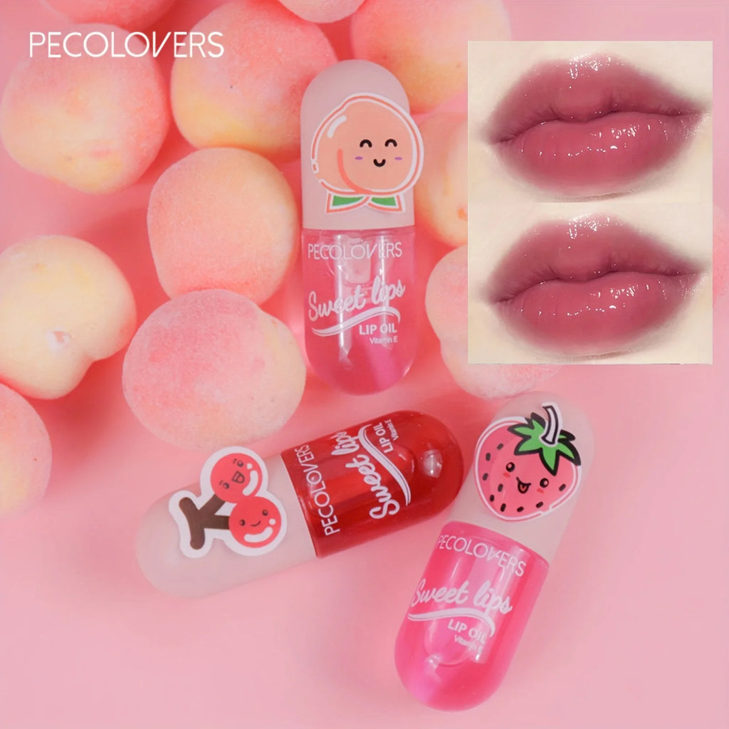 Strawberry Moisturizing Lip Gloss Peach Waterproof Glossy Long Lasting Not Sticky Natural Lip Tint Daily Makeup Lip Oil Primer Quake