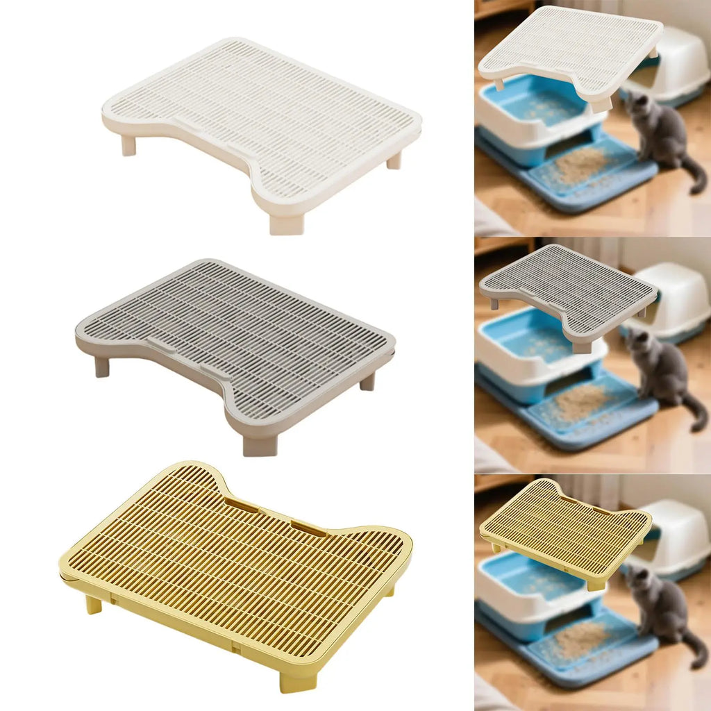 Double Layered Cats Litter Mat Step Stool Splashproof Protection for Portable Large Cage Indoor Cat Condo Quake