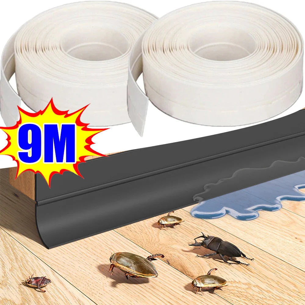 Door Window Bottom Sealing Strip Tape Insect Proof Silicone Rubber Weatherstrip Windproof Dust Self Adhesive Windshield Tape Quake