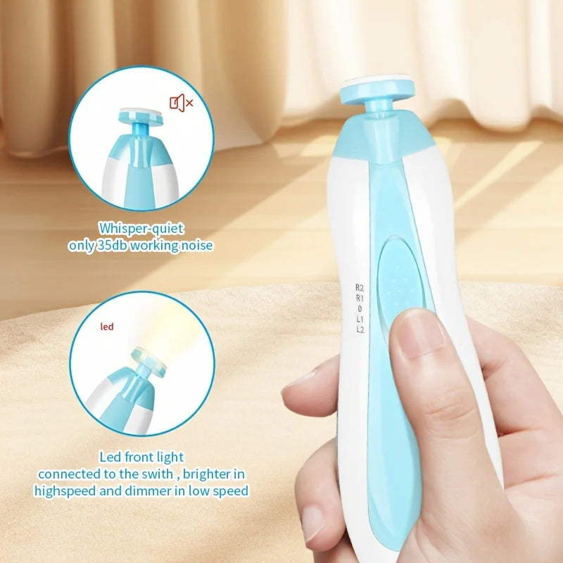 Manicure Suit Portable Six-in-one Multi-head Baby Nail Grinder Electric Anti-scratch Children Anti-meat Nail Clipping Quake