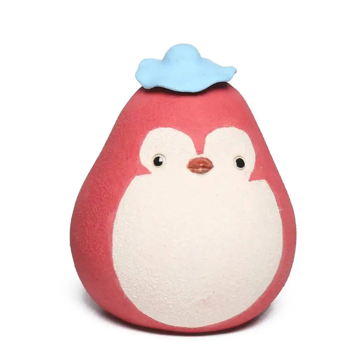 Yixing Zisha Tea Pet Penguin Eggplant Ornament Handmade Powder Clay Sculpture Little Chicken Cover Tray Tea Set Tea Play Tea Quake