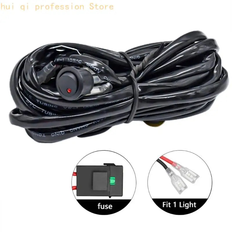 ATV Motorcycle Cable Wire Harness Switch LED Lamp Spotlights Headlamp On-Off Compatible For Car Boat Truck H8WE Quake