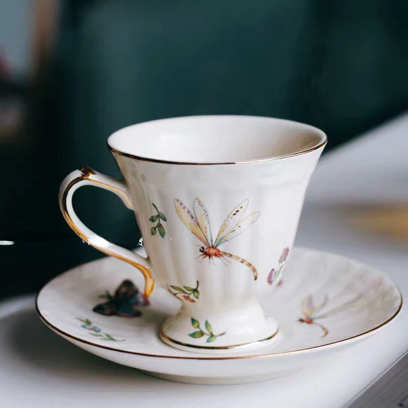 British European French Ceramic Coffee Cup And Dish Afternoon Teapot Dessert Teapot Coffee Mug Teacup Pot Kitchen Drinkware Quake