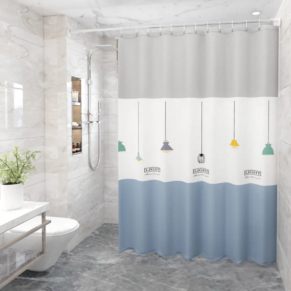 Creative With Hooks Shower Curtain Waterproof Polyester Bathroom Curtain Printing Bathtub Partition Curtain Bathroom Quake 120x180cm A