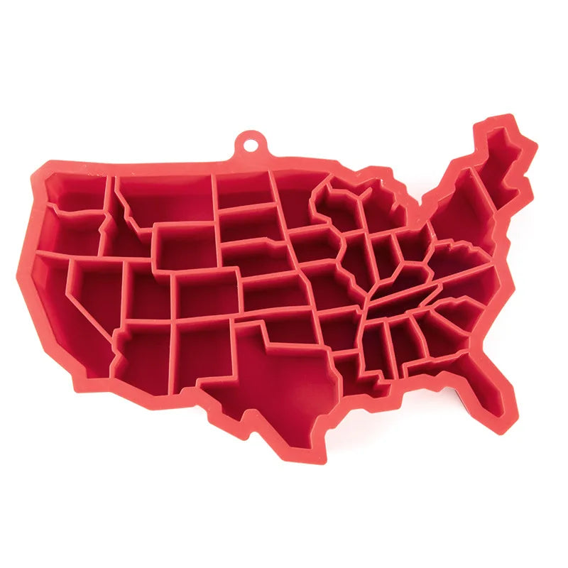 United States map Ice Cube silicone Whiskey Ice maker Ice Cube Mold Creative kitchen bar appliances Quake B