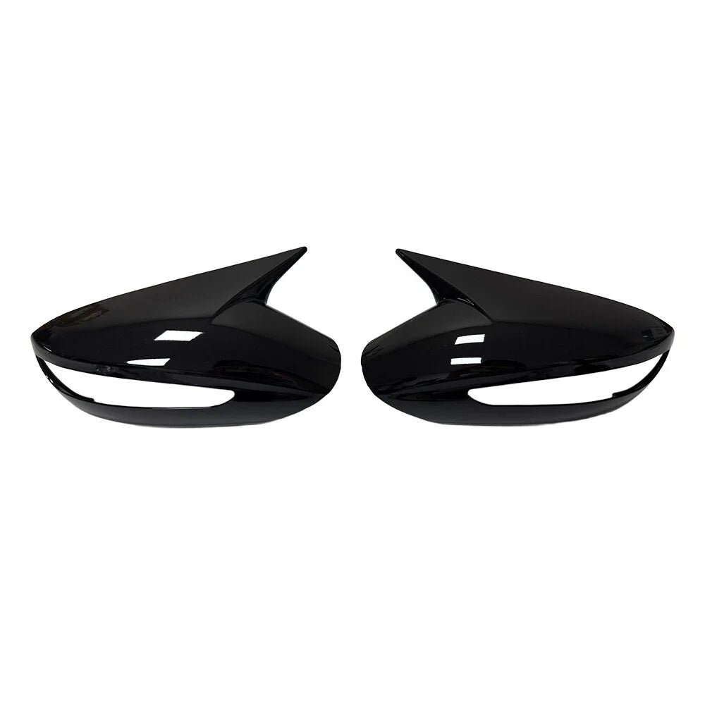 For Hyundai Sonata DN8 2011-2014 Rearview Side Mirror Cover Wing Cap Exterior Door Rear View Case Trim Shell Carbon Fiber Look Quake Gloss Black