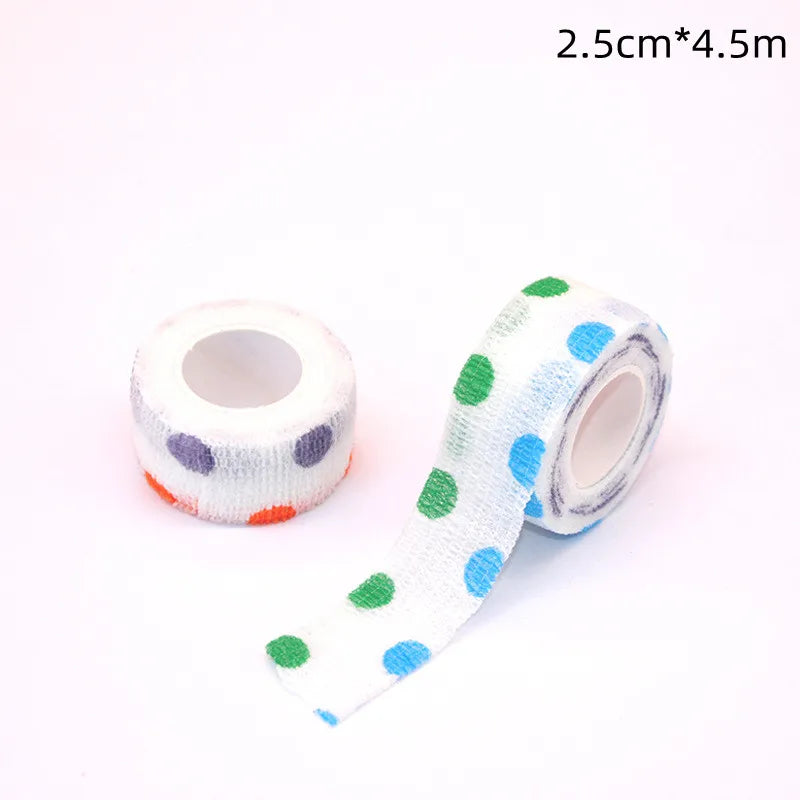 1 Pc Self Adhesive Elastic Bandage Protection Finger for Writing First Aid Kit Colorful Tape New Tattoo Accessories 2.5cm X 4.5m Quake NO.21