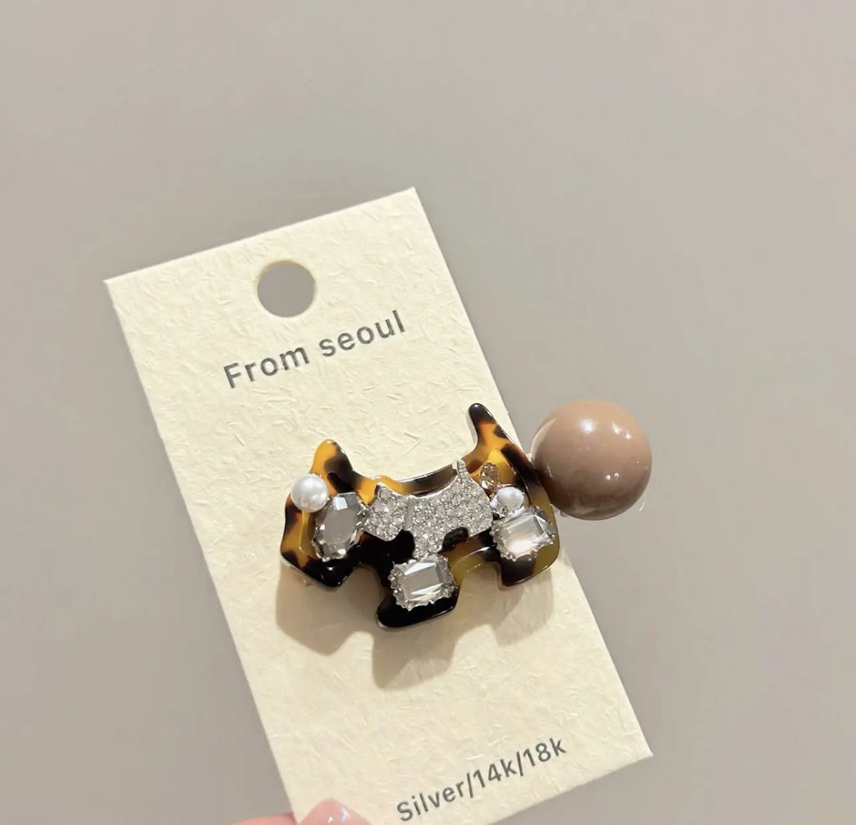 Korean Cute Leopard Pattern Duckbill Clip Water Diamond Puppy Full Diamond Side Clip Exquisite Fashion Bangs Hairpin for Girls Quake xg