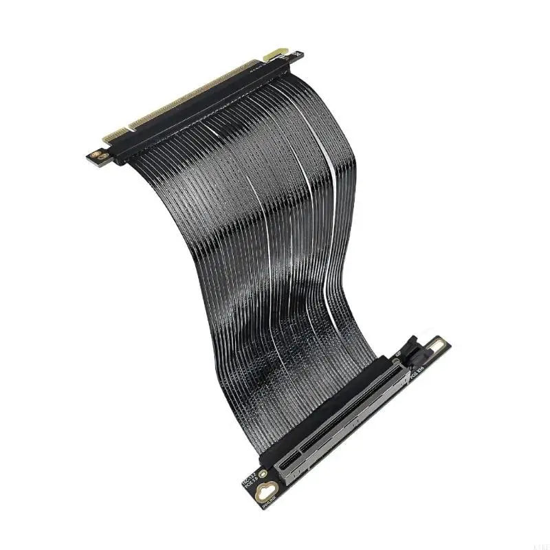 PCIE 5.0 X16 Extension Cable 90 Degree Right Angled GPU Card Line 0.9mm Thin for Desktop Graphics Card Easy Installation K1KF Quake
