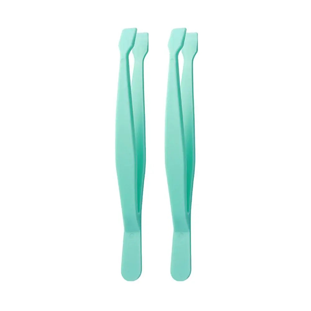 Lower Eyelash Tweezers Stainless Steel Eyelash Cluster Applicator Tweezers Lash Applicator Tool for Travel Salon Separating 2PCS Quake D
