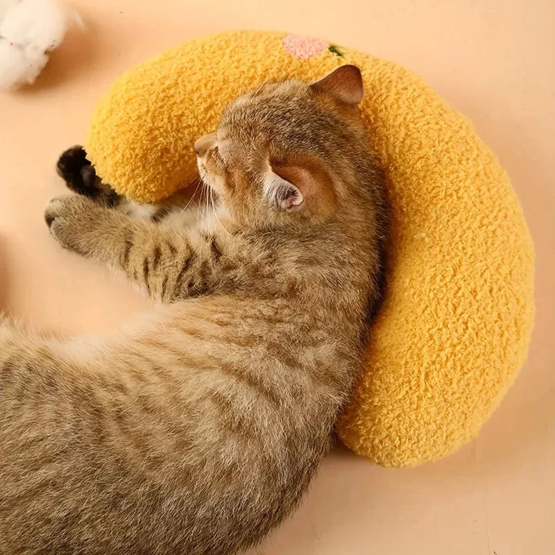 Fair Little Pillow for Cats Ultra Soft Fluffy Pet Calming Toy Half Donut Cuddler Joint Relief Sleeping Improve Machine Washable Quake