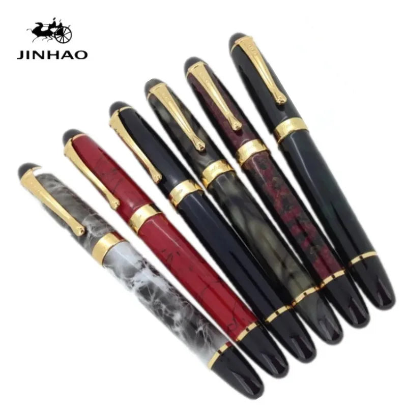 New jinhao x450 Luxury High Quality Metal Black Ink Fountain Pen 0.5 mm Nib Pens School & Office Supplies Gift Quake