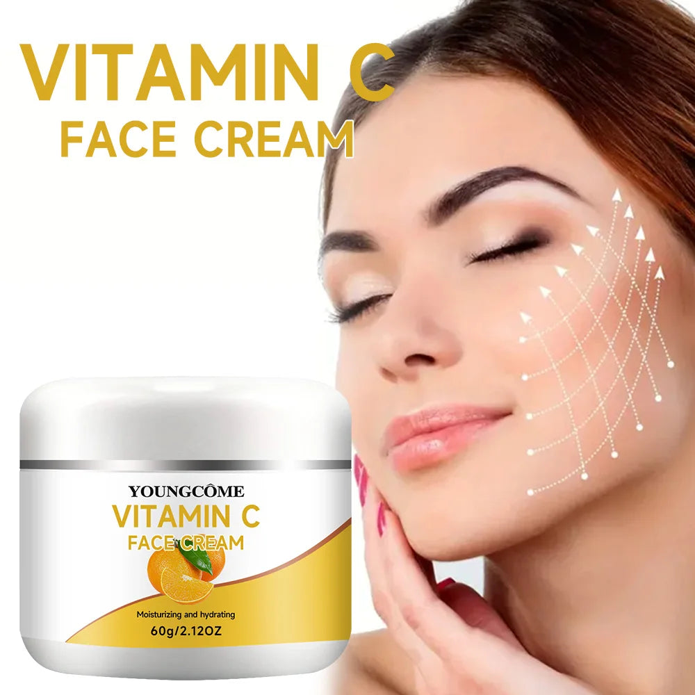 Vitamin C Face Cream Moisturiser Facial Anti Aging Whitening Skin Care Repair Fade Fine Lines Wrinkle Remover Face Cream Quake