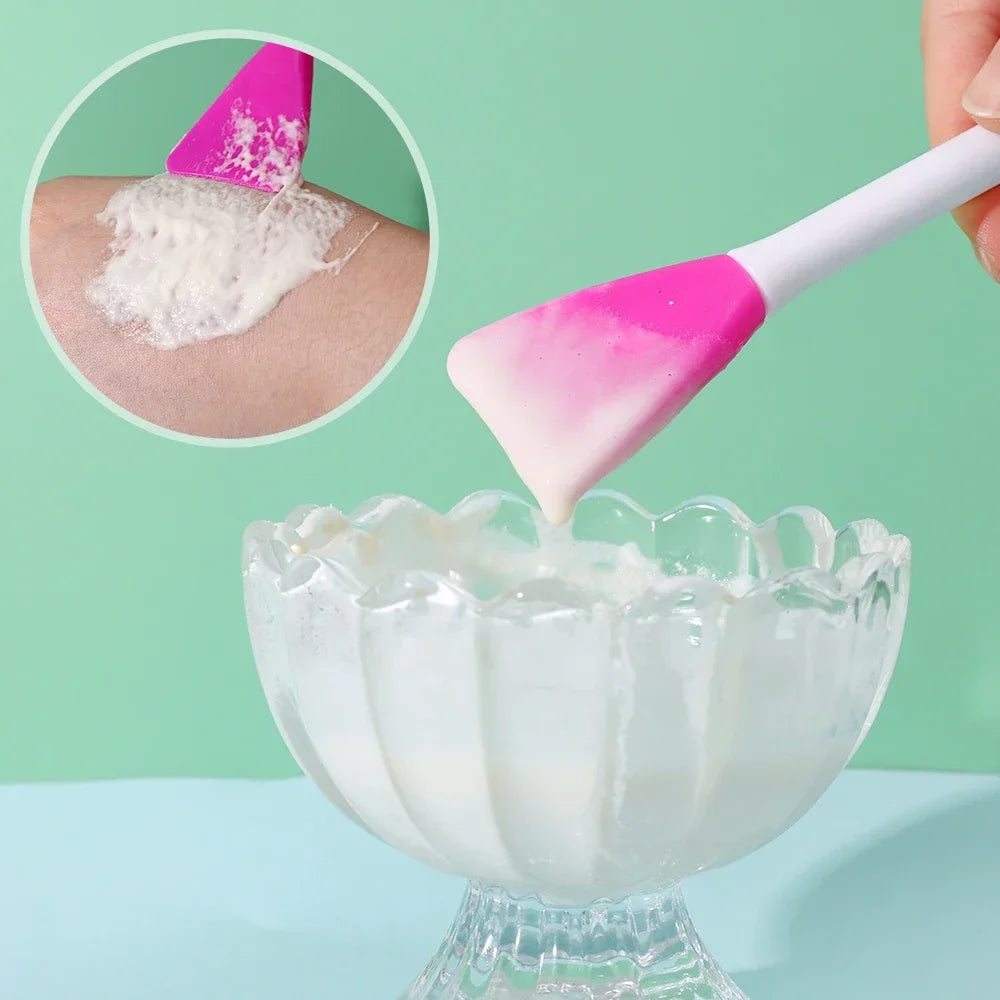 vvocci Double Head Facial Mask Silicone Applicator Spoon Spatula Stirring Stick Women Skin Face Cleansing Care Home Makeup Tools Quake