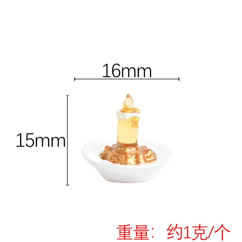 10pcs Christmas Santa Claus Candlestick Flatback Resin For Decor Miniature Food Play Ornament DIY Micro Landscape Accessories Quake candle holder