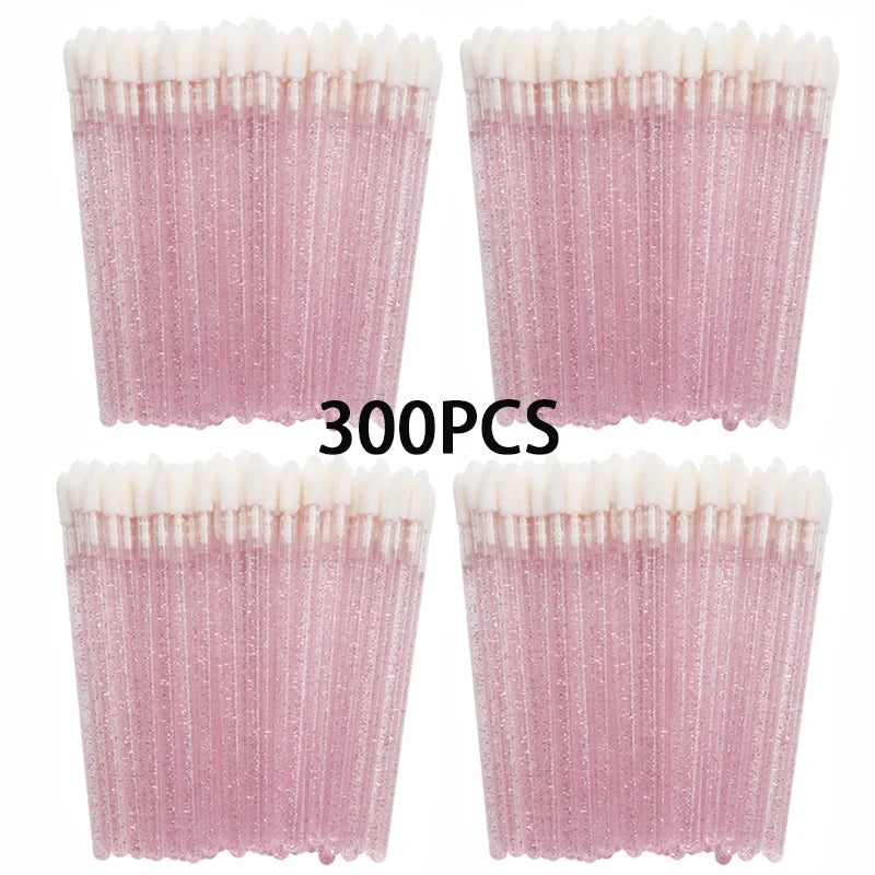 Applicator Wands Wholesale Disposable Lip 100/300PCS Brush Makeup Brushes Lipstick Eyelashes Extension Tool Beauty Accessories Quake TransparePink 300pcs
