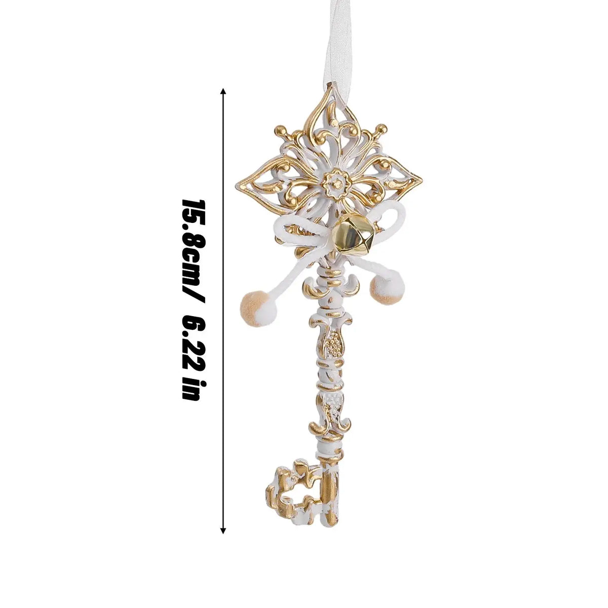 Platinum Retro Style Christmas Pendant Xmas Tree Hanging Ornaments Glitter Elk Snowflake Pendants DIY New Year Party Home Decor Quake Key 3PCS