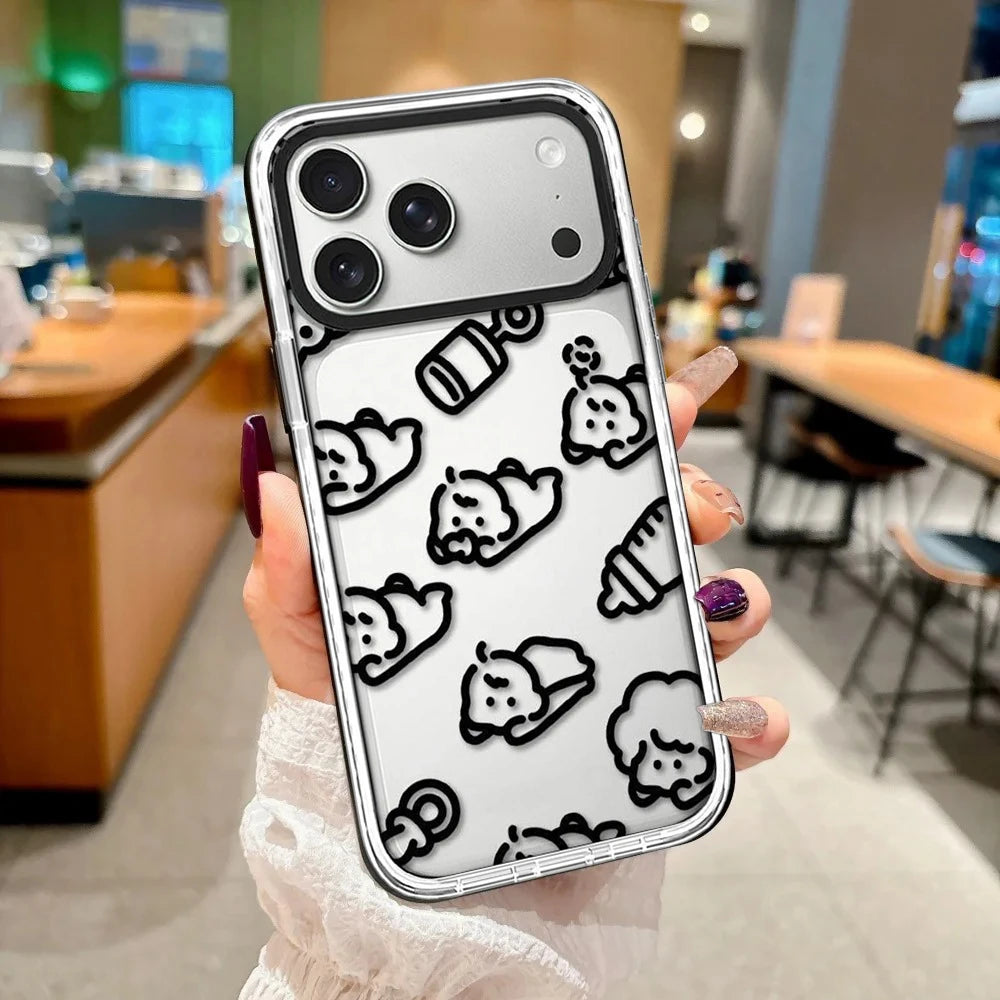 6090673 White Border Magnetic Phone Case Cover for IPhone 13 14 15 16 17 18 Pro Max Case Quake