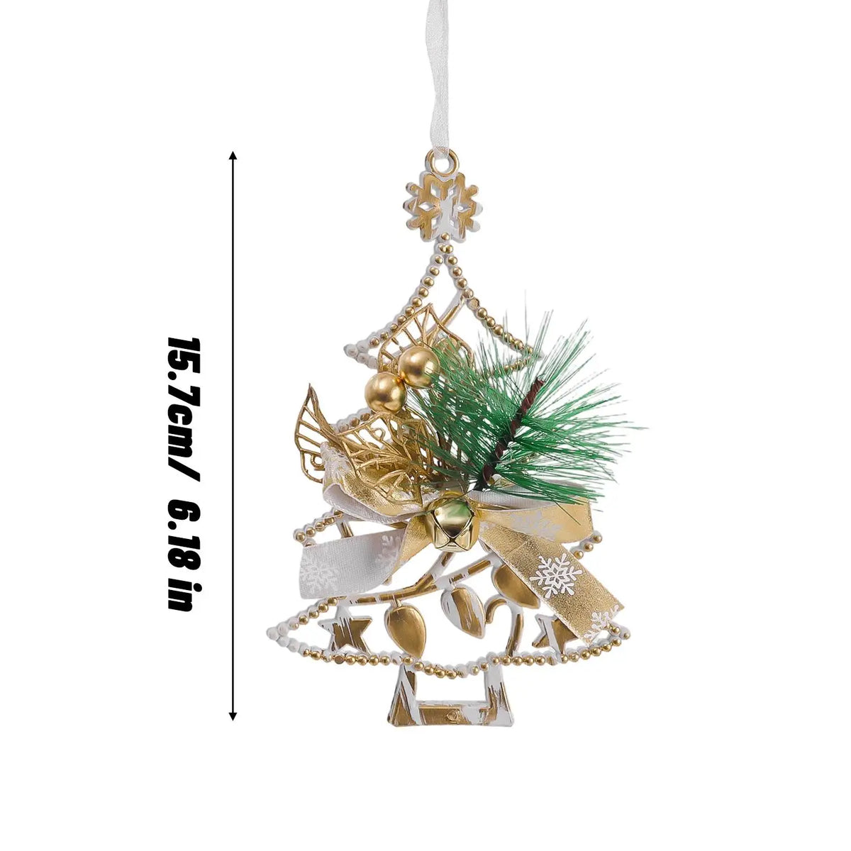 Platinum Retro Style Christmas Pendant Xmas Tree Hanging Ornaments Glitter Elk Snowflake Pendants DIY New Year Party Home Decor Quake Christmas Tree 5PCS