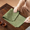 Chinese Tie-dye Canvas Dry Tea Mat Zen Tea Table Mat Double-sided Waterproof Anti-dirt Tea Ceremony Accessories Quake Tea Mat - Gray Blue