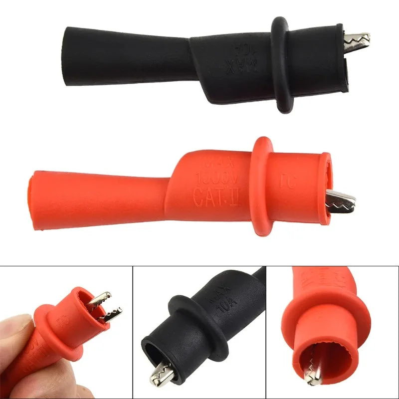 Multimeter Test Lead Alligator Clips Circuit Metal Crocodile Clips Needle Type Test Probes Universal Multimeter Alligator Clamps Quake